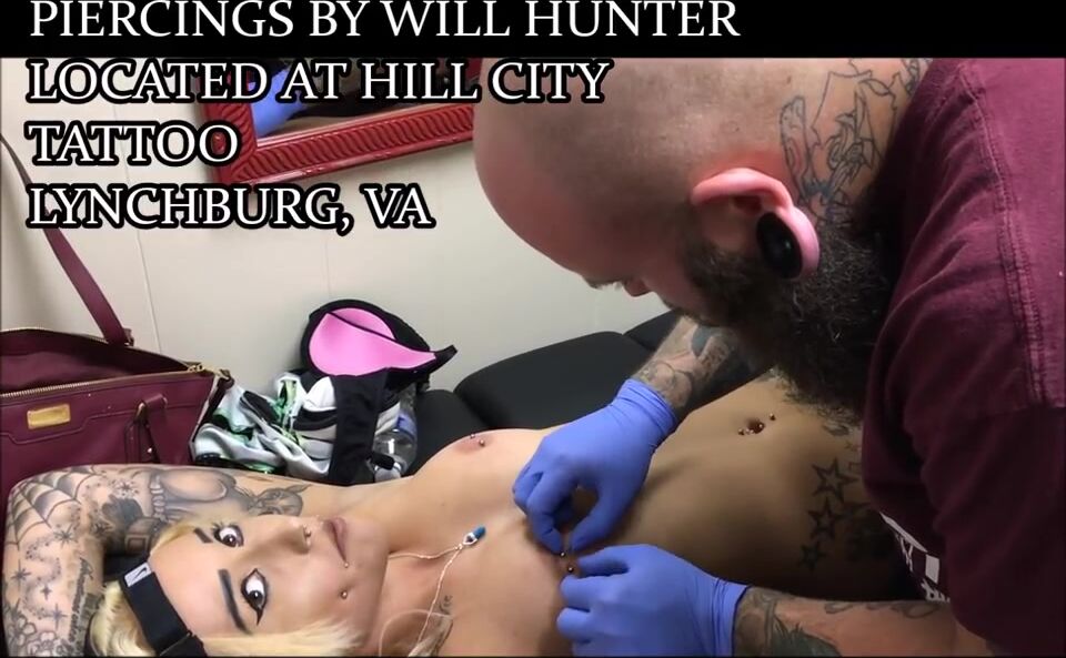 Angel Viscious piercing tits