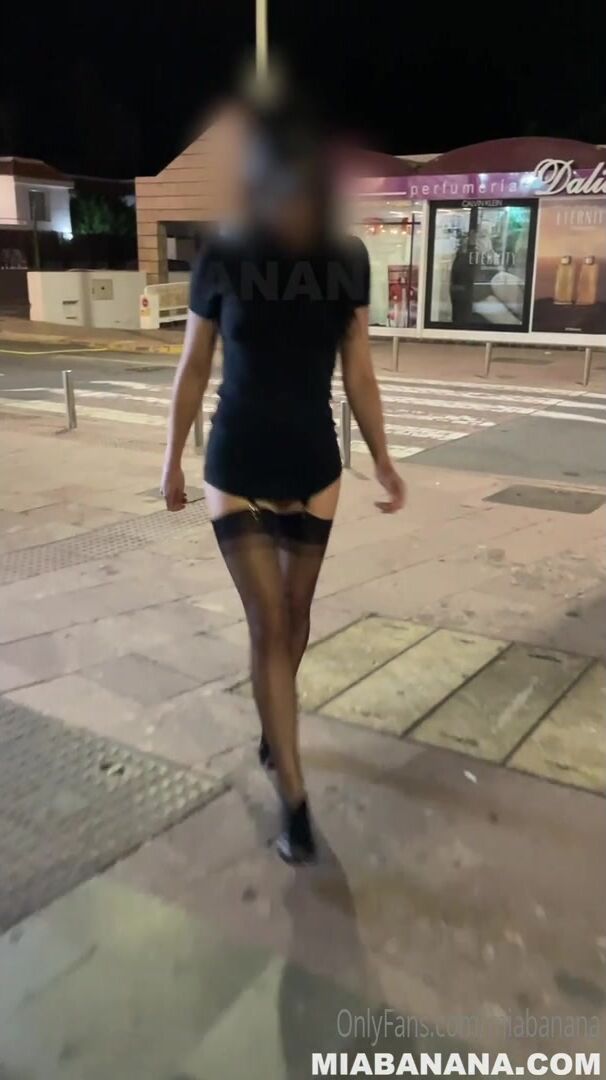 Mia Banana - Short Dress and Crotchless underwear in public