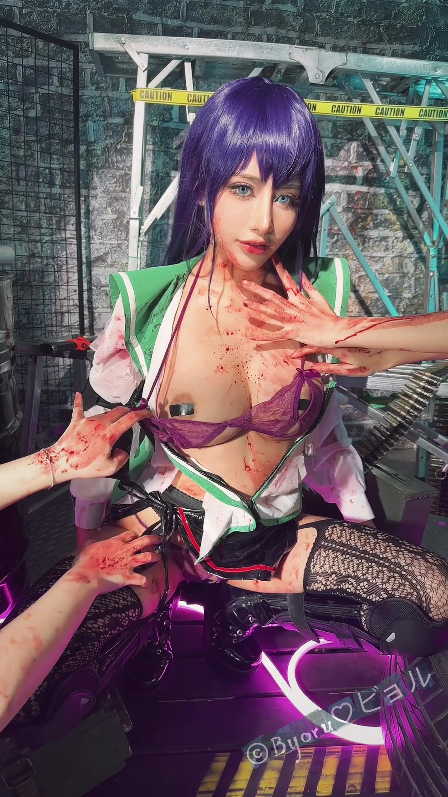 Byoru naked and cosplay Saeko Busujima