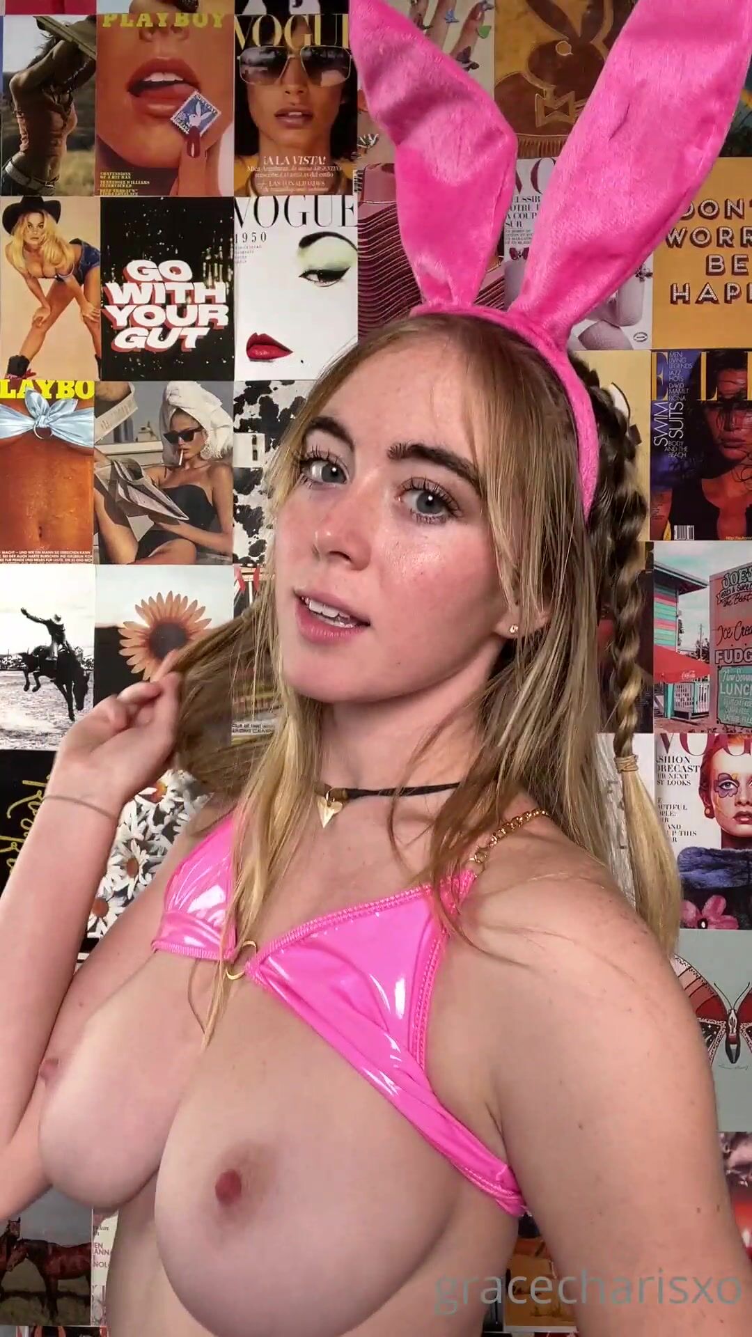 Grace Charis Nude Tits Pink Bunny Cosplay
