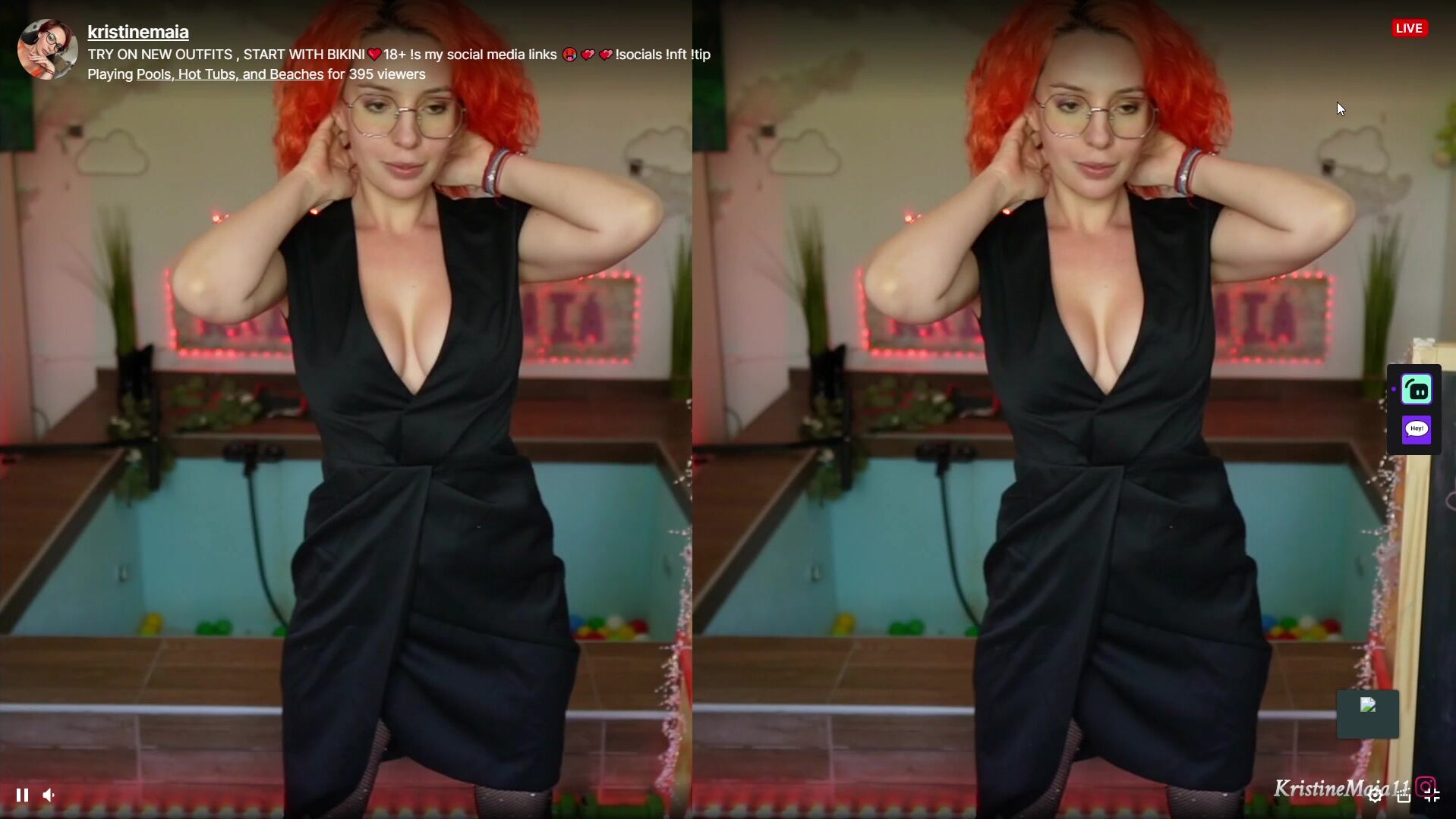 Kristinemaia flashing big tits on twitch live stream